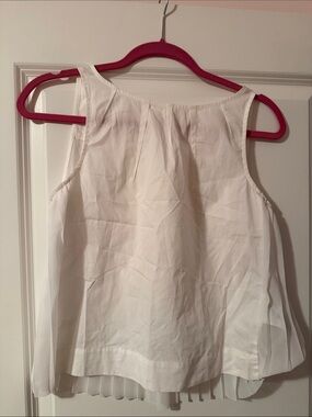 Max & Co. White Pleated-Back Sleeveless Camisole
